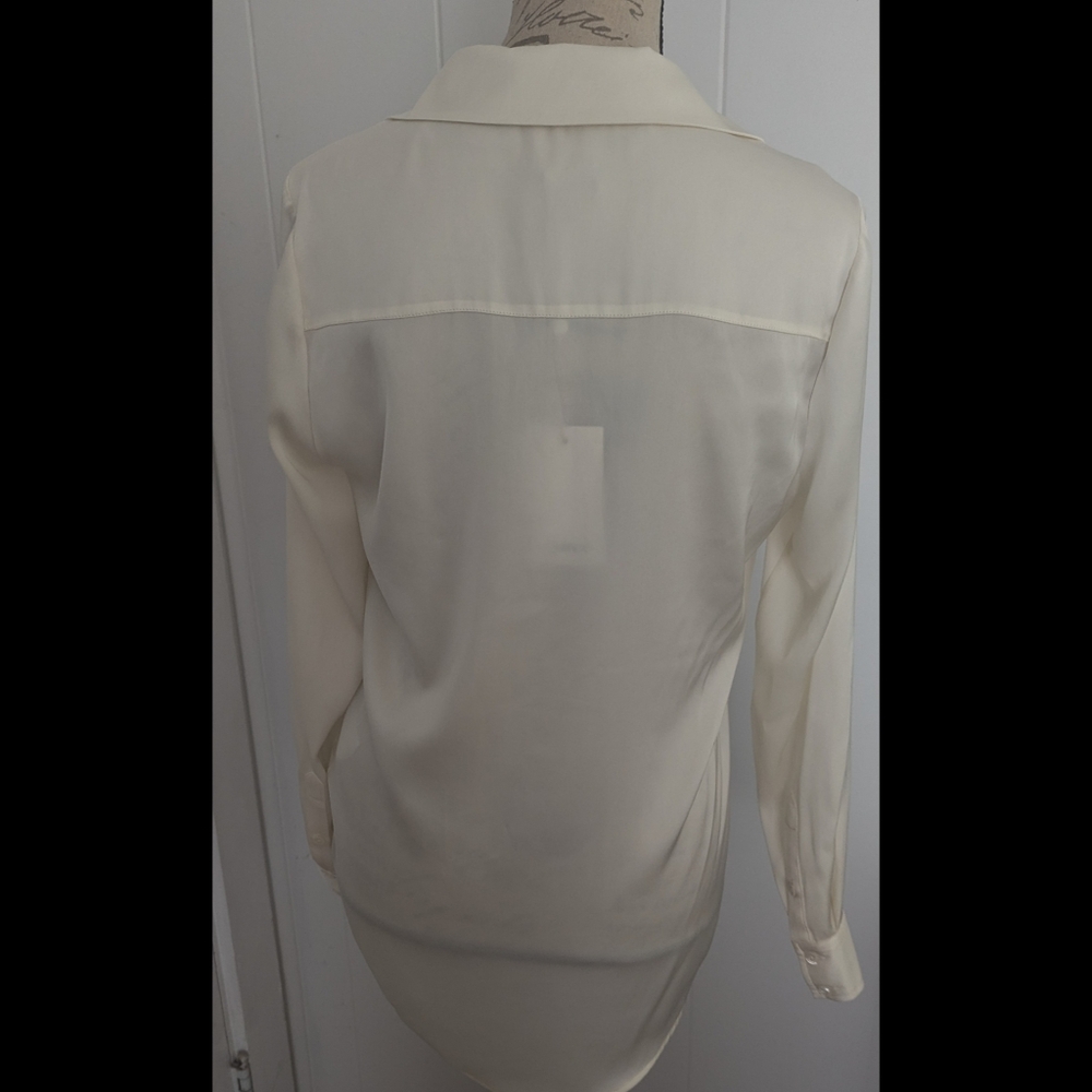 Quince Washable Ivory Silk Blouse S NWT - Picture 3 of 5